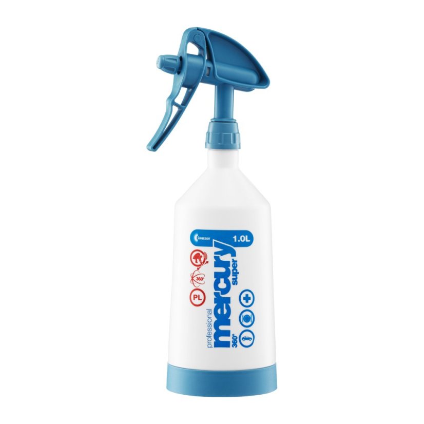 MERCURY CLEANING 360 1L – Profesionálny ručný postrekovač (modrý, 360° dvojčinný)