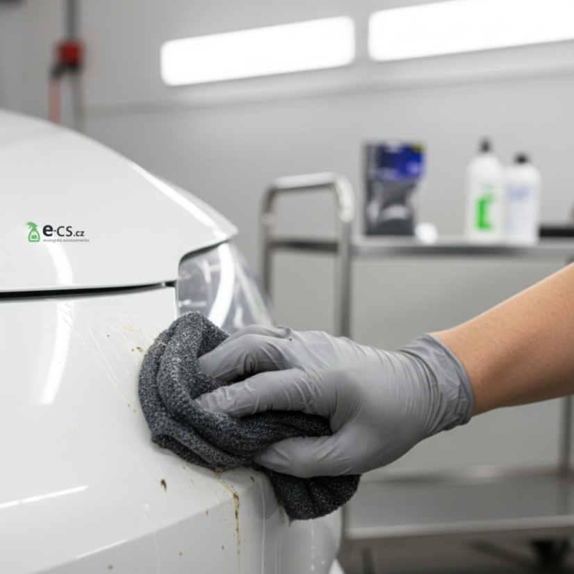 E-CS Houba na hmyz a asfalt