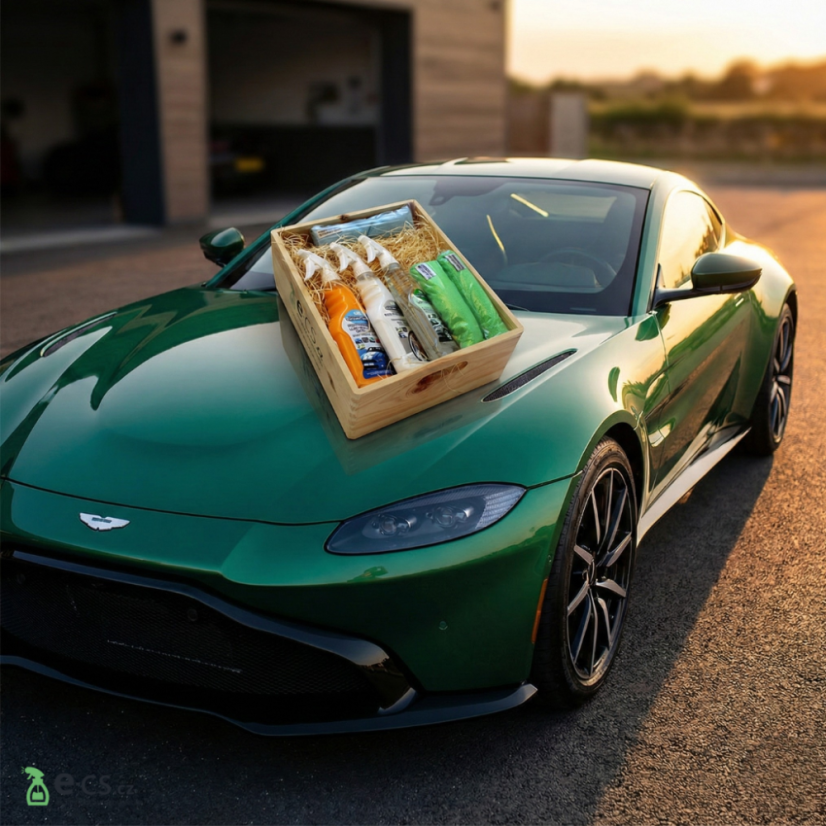 Darčeková sada autokozmetiky - v čistote vo drevenej debničke