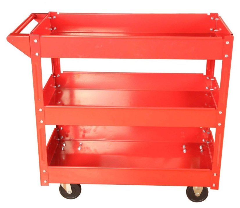 Dielenský vozík so 3 policami 830×410×765 mm, nosnosť 100 kg, montážny, 13 kg