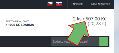 košík v eshopu e-cs.cz